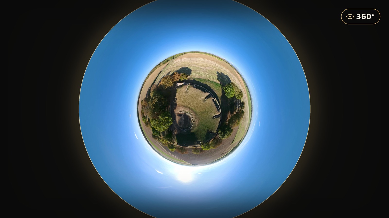Aperçu 360° du site gallo-romain de Champlieu — cliquez pour explorer